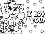 Valentines Sponge Bob Pages Coloring Getcolorings Spongebob Getdrawings Valentine sketch template