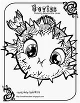 Cuties Coloring Pages Printable Pet Shop Cute Blowfish Creative Lps Littlest Sheets Color Kids Animal Fish Books Animals Choose Board sketch template
