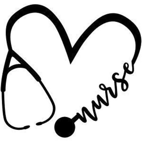 nurse heart stethoscope svg png jpg cricut silhouette etsy
