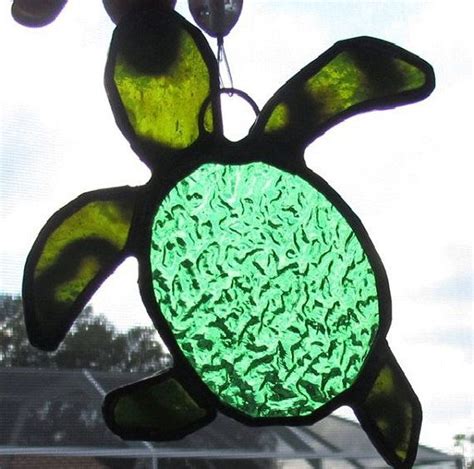 stained glass sea turtle  jaggedjules  etsy  stained glass