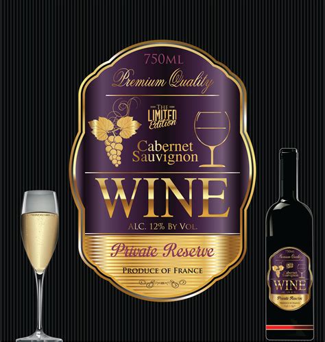 luxury golden wine label  vector art  vecteezy