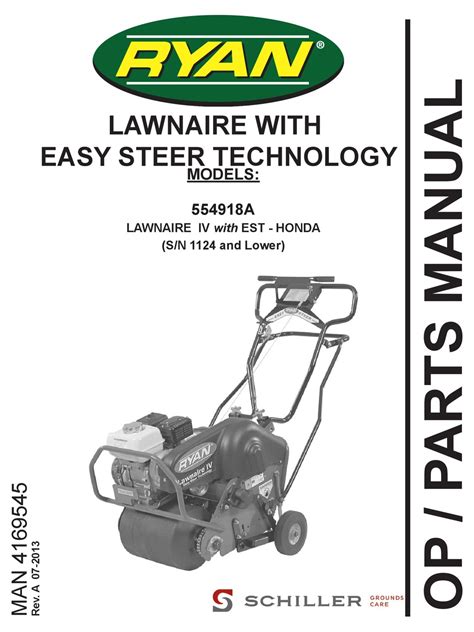 schiller ryan lawnaire iv operators parts manual   manualslib