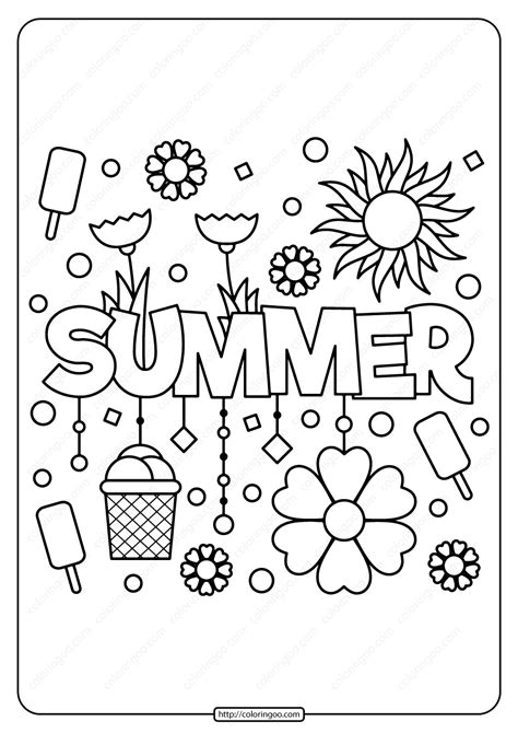 printable summer  coloring page