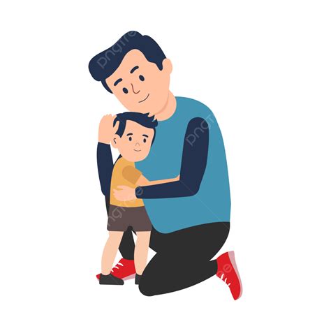 boy character vector design images father hugging  son png