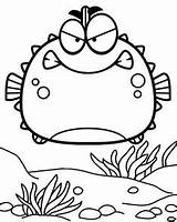 Coloring Pages Puffer Fish sketch template