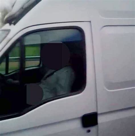 disgraceful van driver filmed performing solo sex act at the wheel on busy motorway mirror
