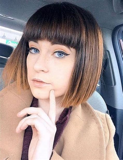 25 Spectacular Blunt Bob With Bangs Hairstyles Bob Haircut And