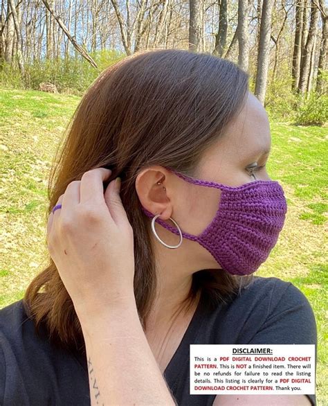 crochet pattern crochet face mask cotton face mask cotton etsy