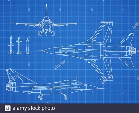 military jet aircraft drawing vector blueprint design aircraft