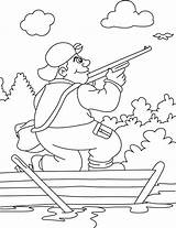 Coloring Hunting Bird Pages Hunter Flying Shot Small Boat Duck Coloringsky Getcolorings Deer sketch template
