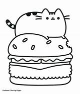 Coloring Pusheen Pages Kawaii Double sketch template