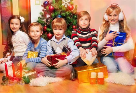 happy friends   christmas eve stock image image  blonde