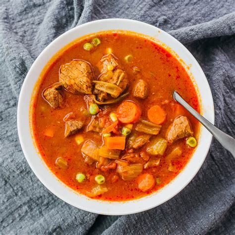 Instant Pot Vegetable Beef Soup Savory Tooth