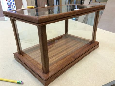 Wood And Glass Display Case For Miniatures Models Crystal