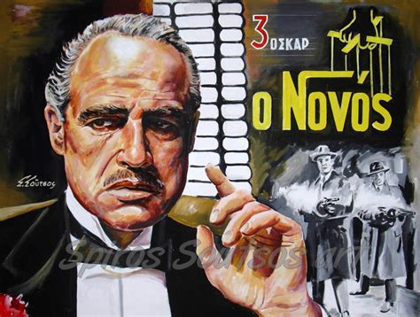 The Godfather 1972 Marlon Brando Painting Movie Poster