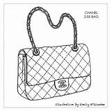 Purse Drawing Handbag Designer Handbags Bag Chanel Coloring Pages Sketch Illustration Fashion Iconic Outlines Bags Sketches Purses Borsa Shoe Shoulder sketch template