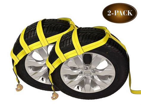 Tow Dolly Basket Straps With Twisted Snap Hooks 2 Pack Car Wheel
