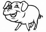 Pig Coloring Pages Kids Printable Cute Clip Para sketch template