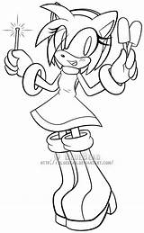 Amy Rose Coloring Pages Lineart Hedgehog Library Clipart Template Coloringtop sketch template
