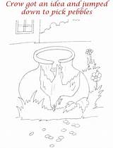 Crow Thirsty Story Kids Coloring Pages Pdf sketch template