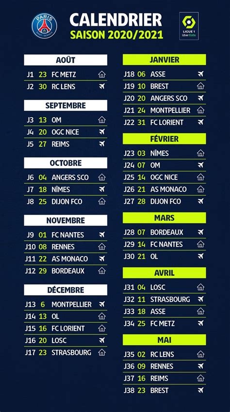 ligue  calendar season   rpsg