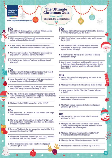 holiday  trivia questions  answers printables