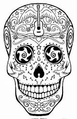 Skull Coloring Pages Sugar Choose Board Skulls Adult Hippie Caveira sketch template