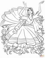 Coloring Pages Girl Dancing Tatar Supercoloring Printable Drawing sketch template
