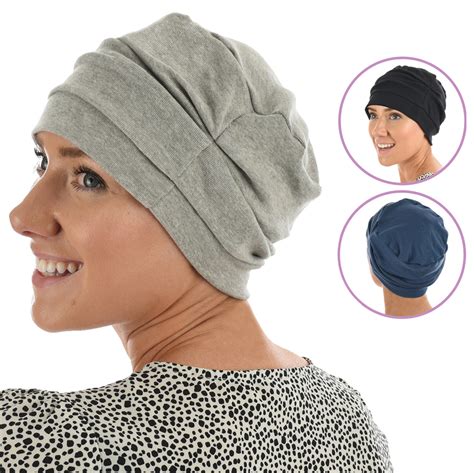 Cotton Beanie Gathered On Side Chemo Hair Loss Headcover Hat Cancer