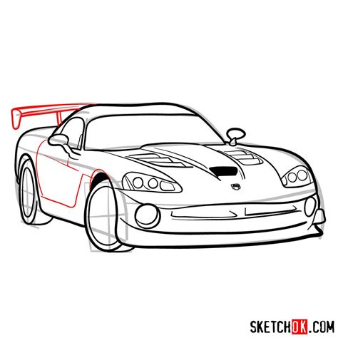 draw  dodge viper srt acr sketchok easy drawing guides