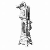 Grandfather Clock Coloring Pages Chain Key Exclusive sketch template