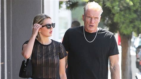 dolph lundgren and fiance emma krokdal hold hands in la in