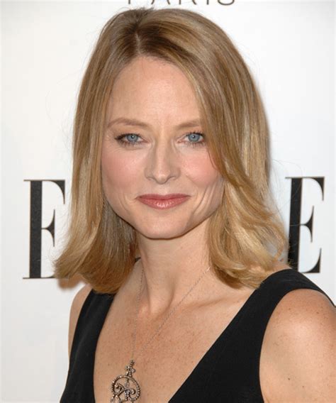 jodie foster medium straight formal hairstyle honey blonde hair color