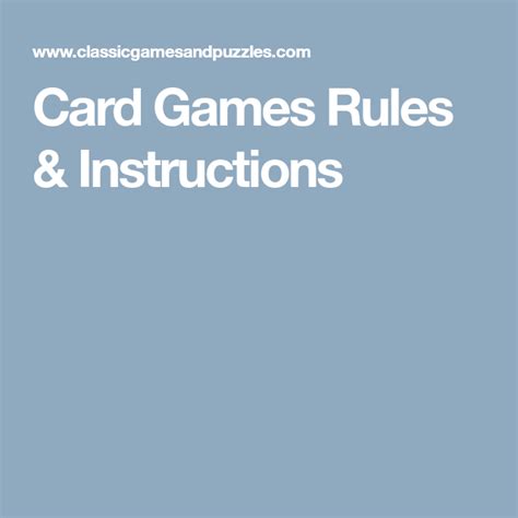 words card games rules  instructions