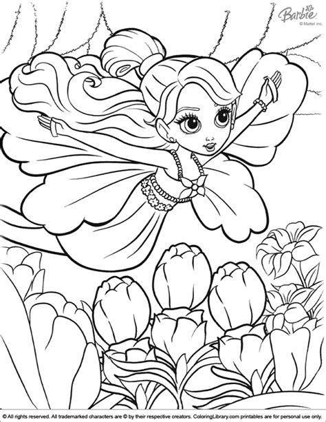 barbie  coloring page  children coloring library