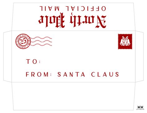 printable santa envelope   authentic  stamp