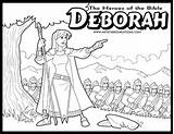 Bible Coloring Pages Heroes Deborah Kids School Behance Judges Sunday Jephthah Printable Sellfy Joshua Activities Colouring Template Barak Women Lessons sketch template