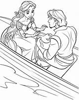 Coloring Rapunzel Pages Tangled Flynn Printable Disney Princess Color Print Rider Boat Colouring Book Kids Sheets Visit Comments Getdrawings Library sketch template