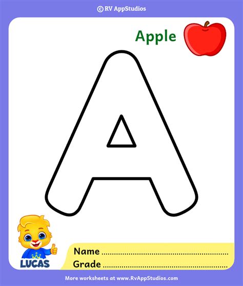 letter  worksheets  coloring pages letter    apple trace