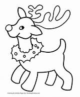 Coloring Reindeer Christmas Pages Santa Sheet Fun Sheets Honkingdonkey Kids Deer sketch template
