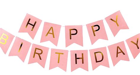 banners bunting garlands  happy birthday banner pink  blue