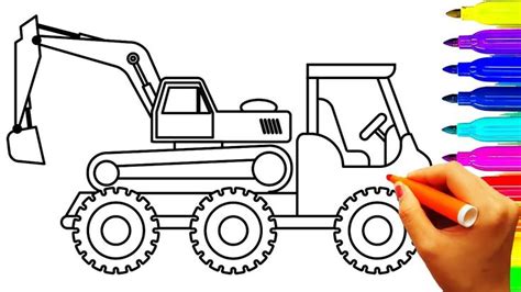 excavator  dump truck coloring pages construction vehicles  car
