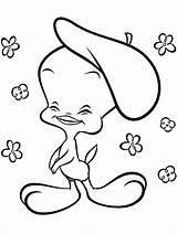 Coloring Tweety Pages Bird Easy Cartoon Looney Tunes Printable Girl Dessin Kids Coloriage Baby Girls Animé Drawing Clipart Print Color sketch template