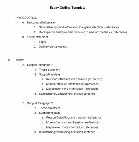 format template    essay outline