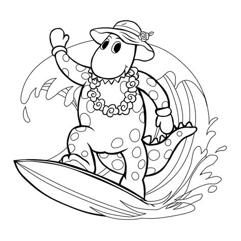 wiggles dorothy surfing coloring page  printable coloring pages