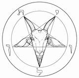 Goat Satan Baphomet Hail Lifelike Sigil sketch template