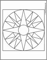 Coloring Geometric Pages Star Circle Nautical Point Circles Wheel Inside Colorwithfuzzy Print Detailed Customize sketch template