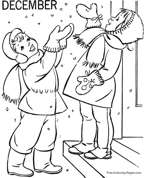 winter coloring book pages december