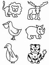 Zoo Animals Animal Clip Clipart Shapes Coloring Line Library Cliparts Simple Popular sketch template