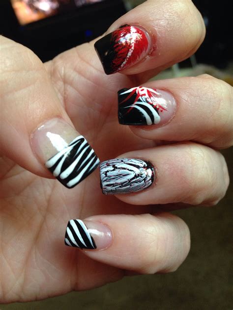 red black white nail colors nail art nails